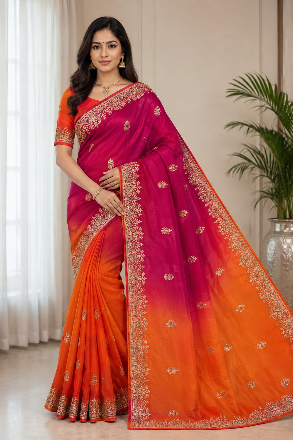 The Sunset Ombré Gota-Patti Saree
