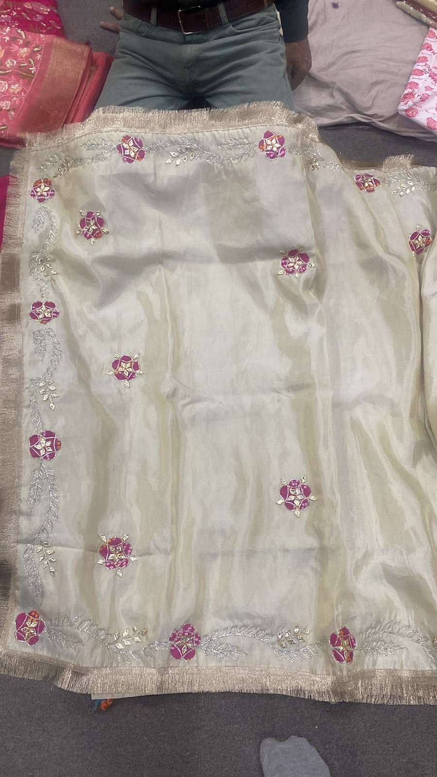 The Ivory & Rose Floral Drape detail